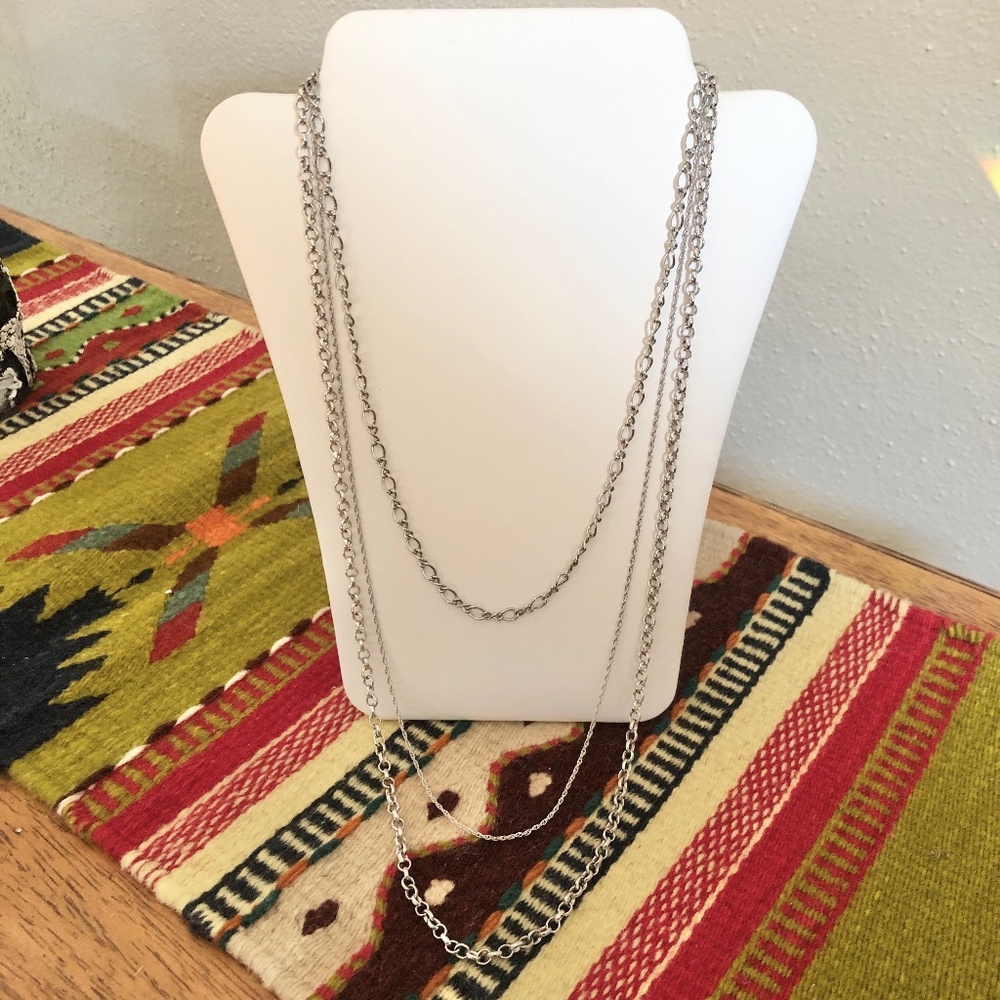 Set of Three Sterling Silver Chains